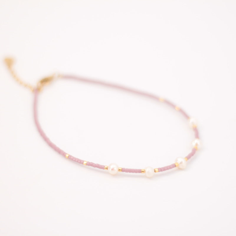 Pulsera perla rosa