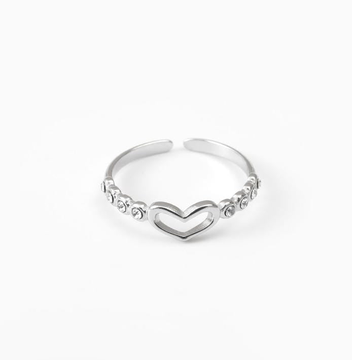 Anillo brillantes corazon