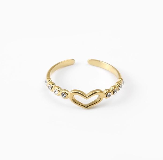 Anillo brillantes corazon