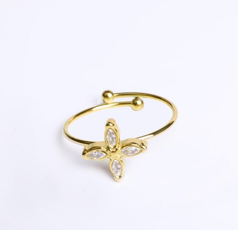 Anillo flor brillante