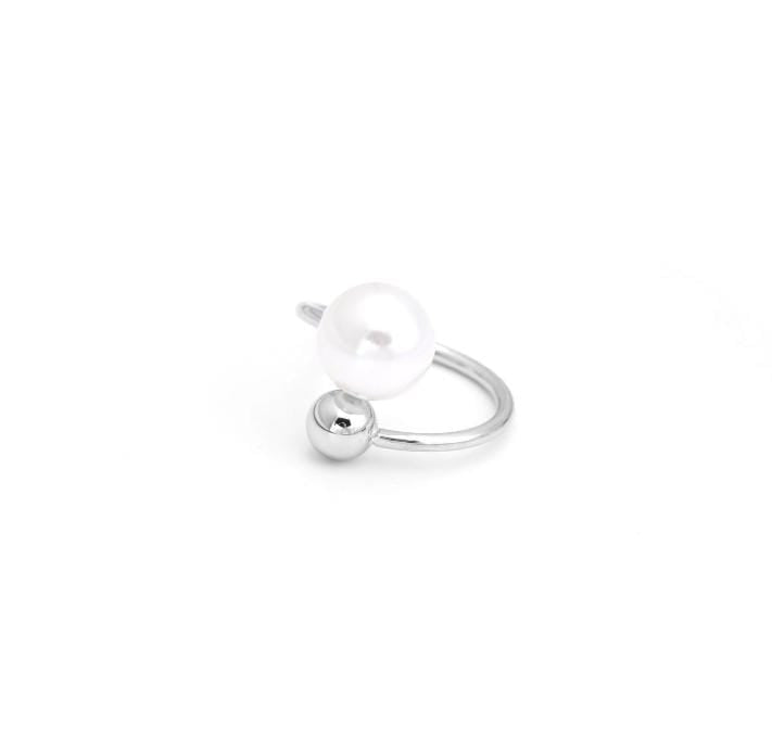 Anillo spiral perla