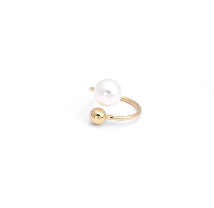 Anillo spiral perla