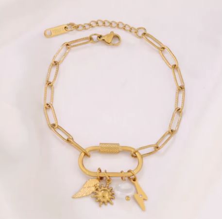 Collar rayo charm + inicial personalizada opcional